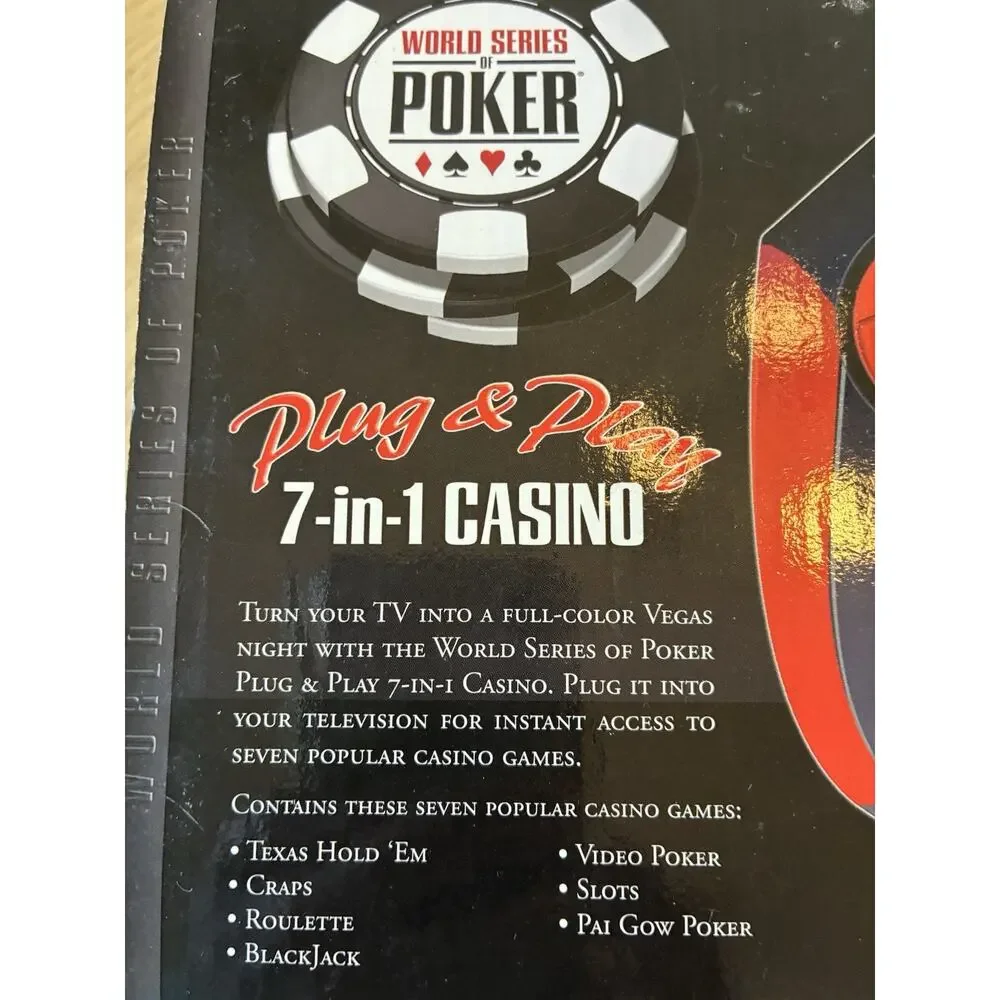 1A World Series of Poker Plug & Play 7-in-1 Casino Gambling Video Game Excalibur